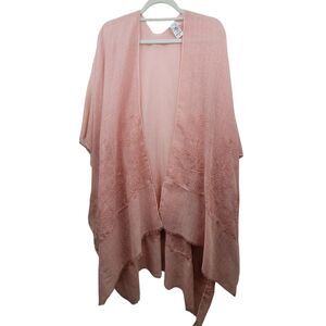 Time And Tru Pink Embroidered Front Kimono Layer Piece Elbow length Size Sm/Med